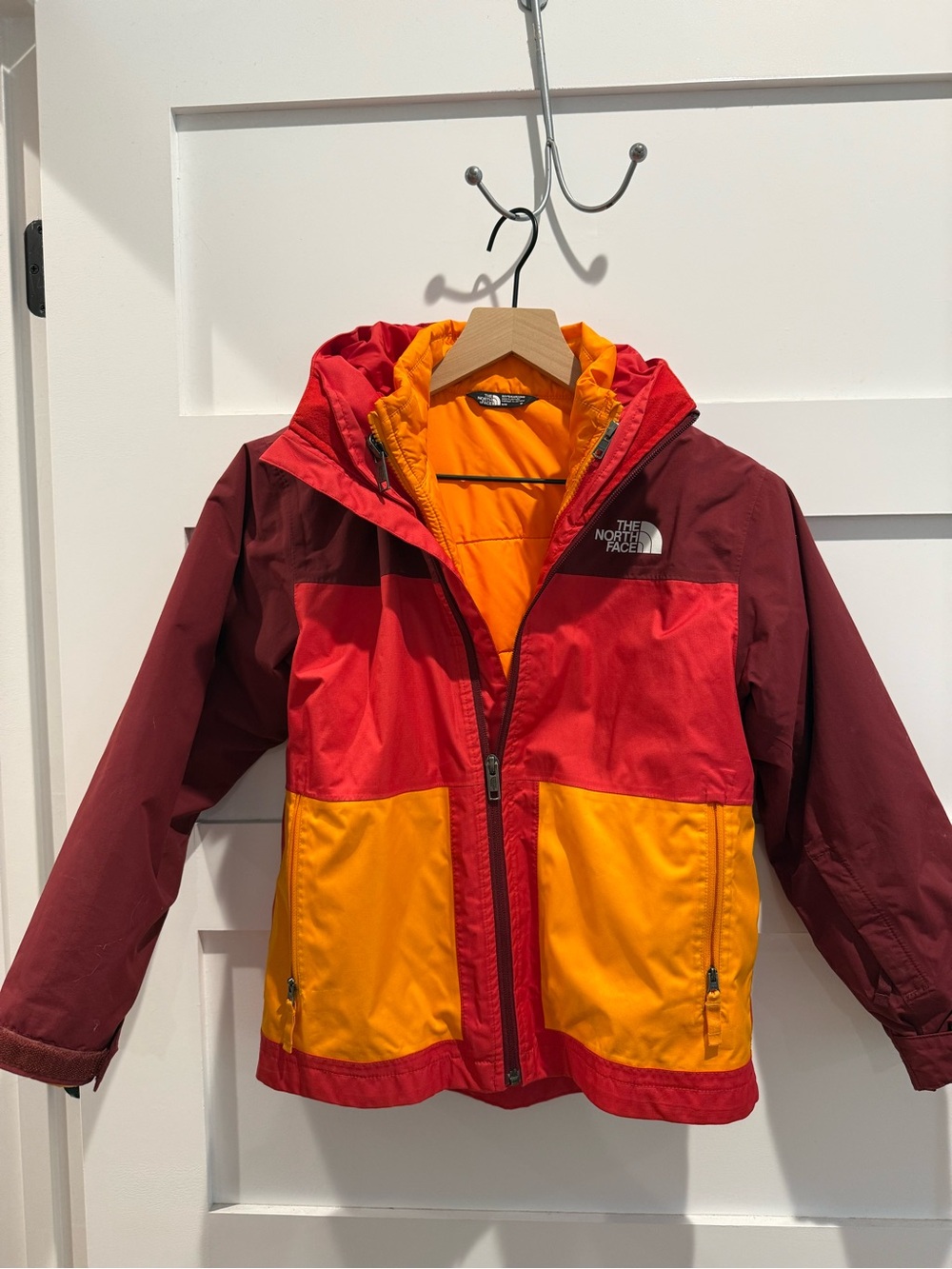 The North Face Kids' Colorblock Red & Orange Jacket